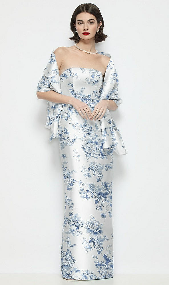 【STYLE: STOLE1FP】フローラル サテン ラップストール - cottage rose larkspur