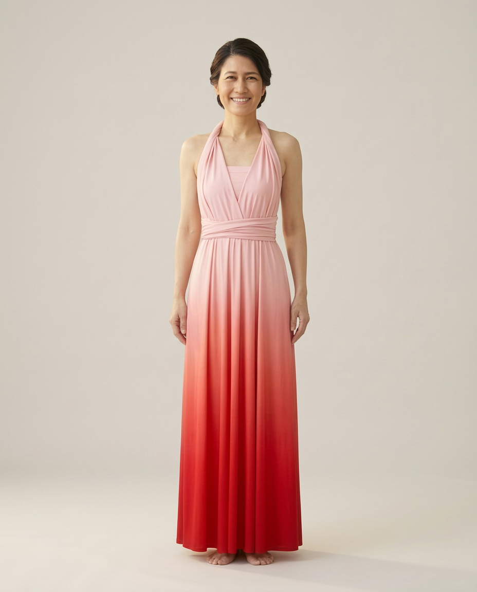 [Cherry] TW003 Gradient Twist &amp;amp; Wrap Dress [Same-day shipping] 