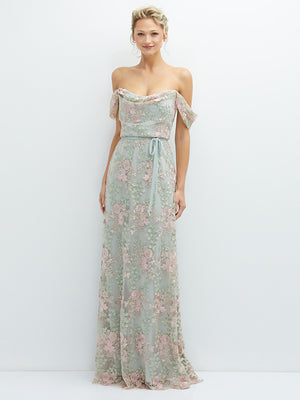 【STYLE: D830】Bow Cuff Strapless Satin Ball Gown with Pockets【COLOR: Auburn Moon】