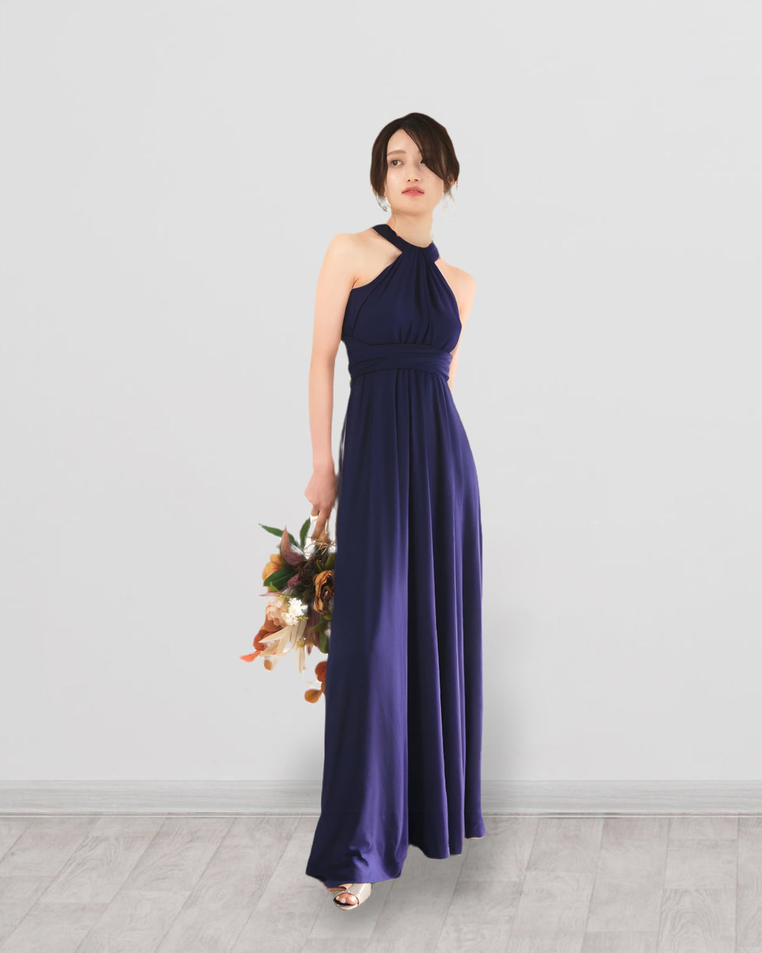 [Navy]TW001 Twist &amp;amp; Wrap Bridesmaid Infinity Dress [Same-day shipping] 