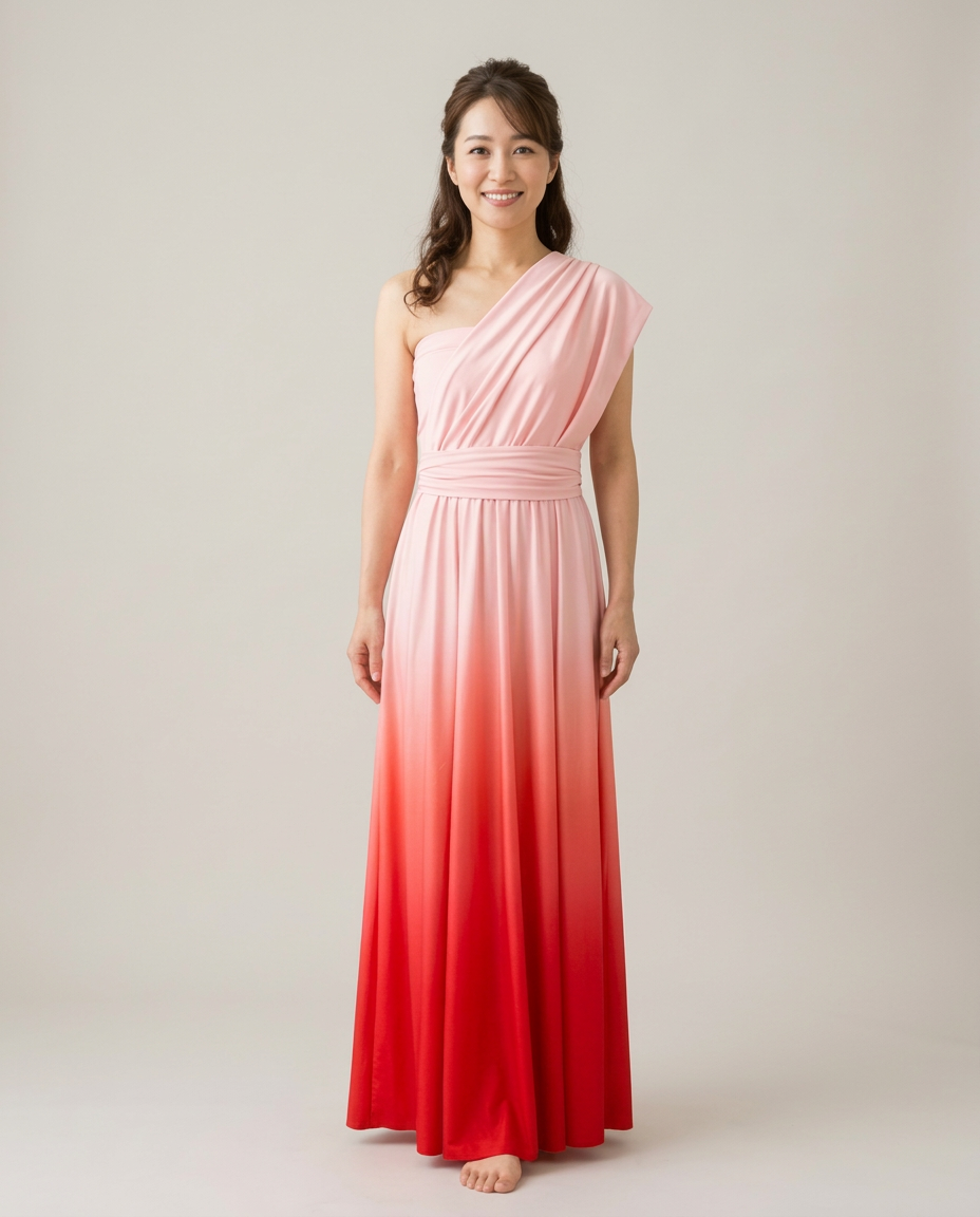[Cherry] TW003 Gradient Twist &amp;amp; Wrap Dress [Same-day shipping] 