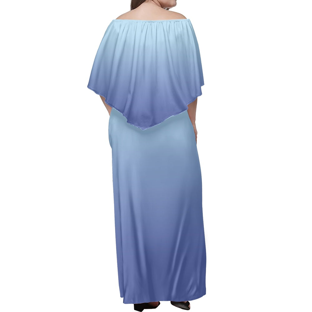 [プリント] 3Wayオフショルダーロング ワンピース・ドレス PR201