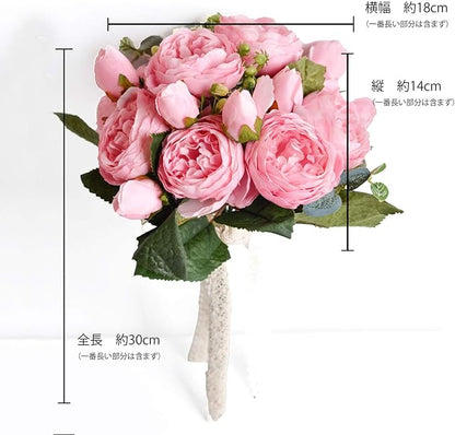 【ブーケ 】ピンクの芍薬と薔薇ブーケ