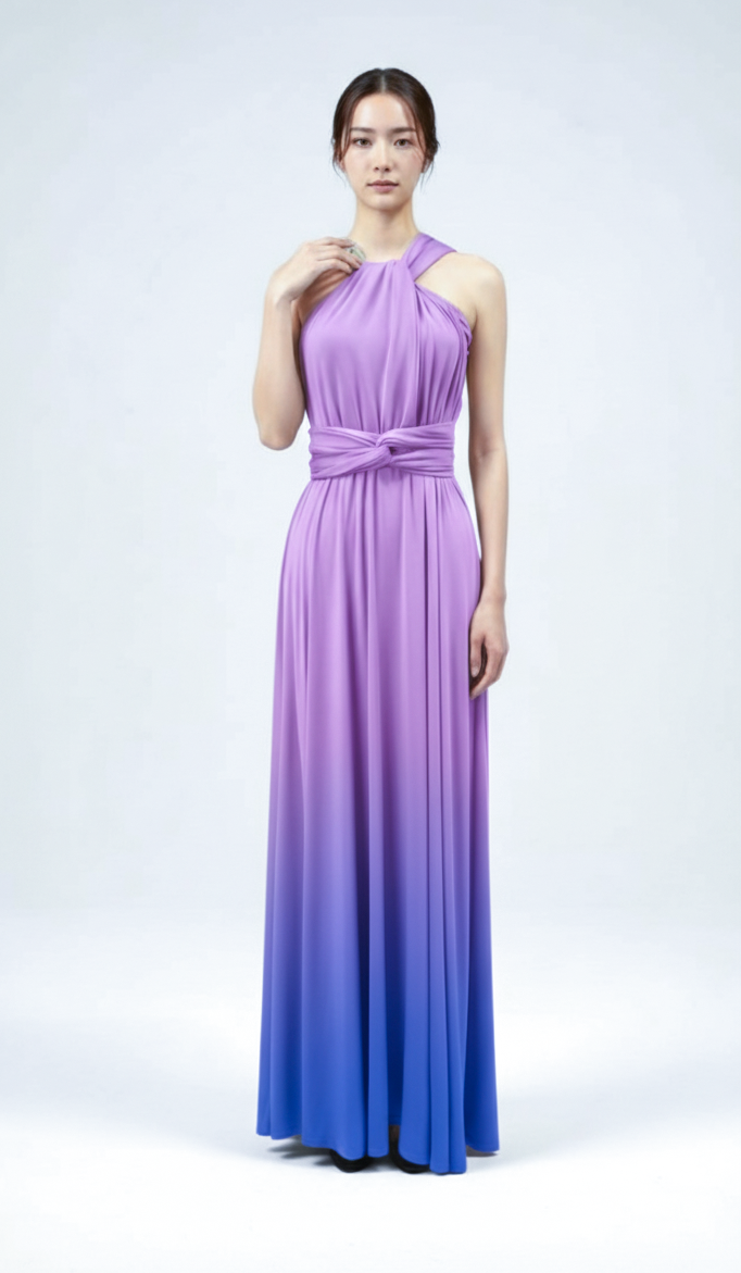 [Dream] TW003 Gradient Twist &amp; Wrap Dress [Same-day shipping] 