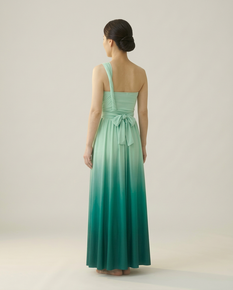 【オリーブ】TW003 グラデーション ツイスト＆ラップドレス【即日発送】