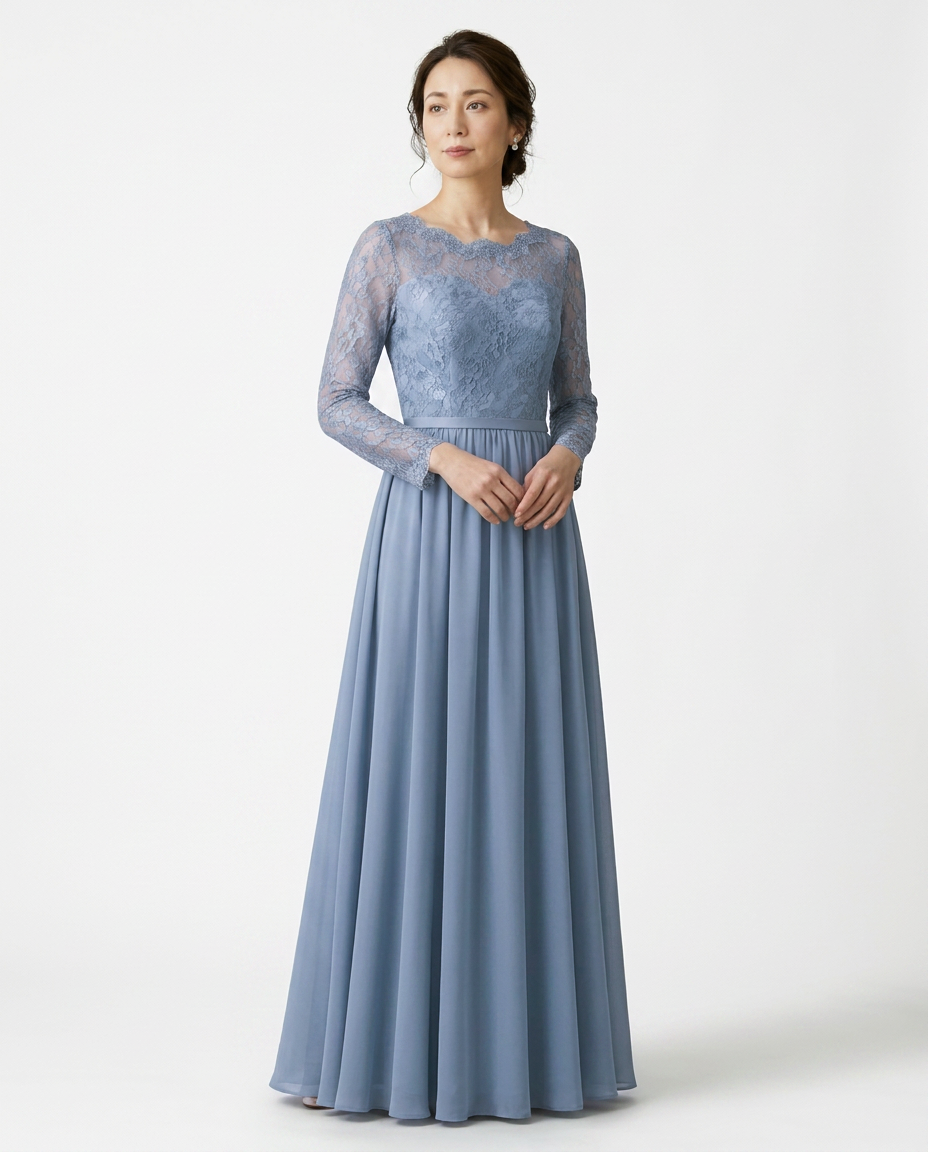 L730 Bridesmaid lace long dress 56 colors