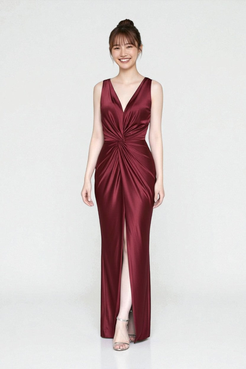 VIERA Vネックドレープドレス 10色 – BridesmaidsJP