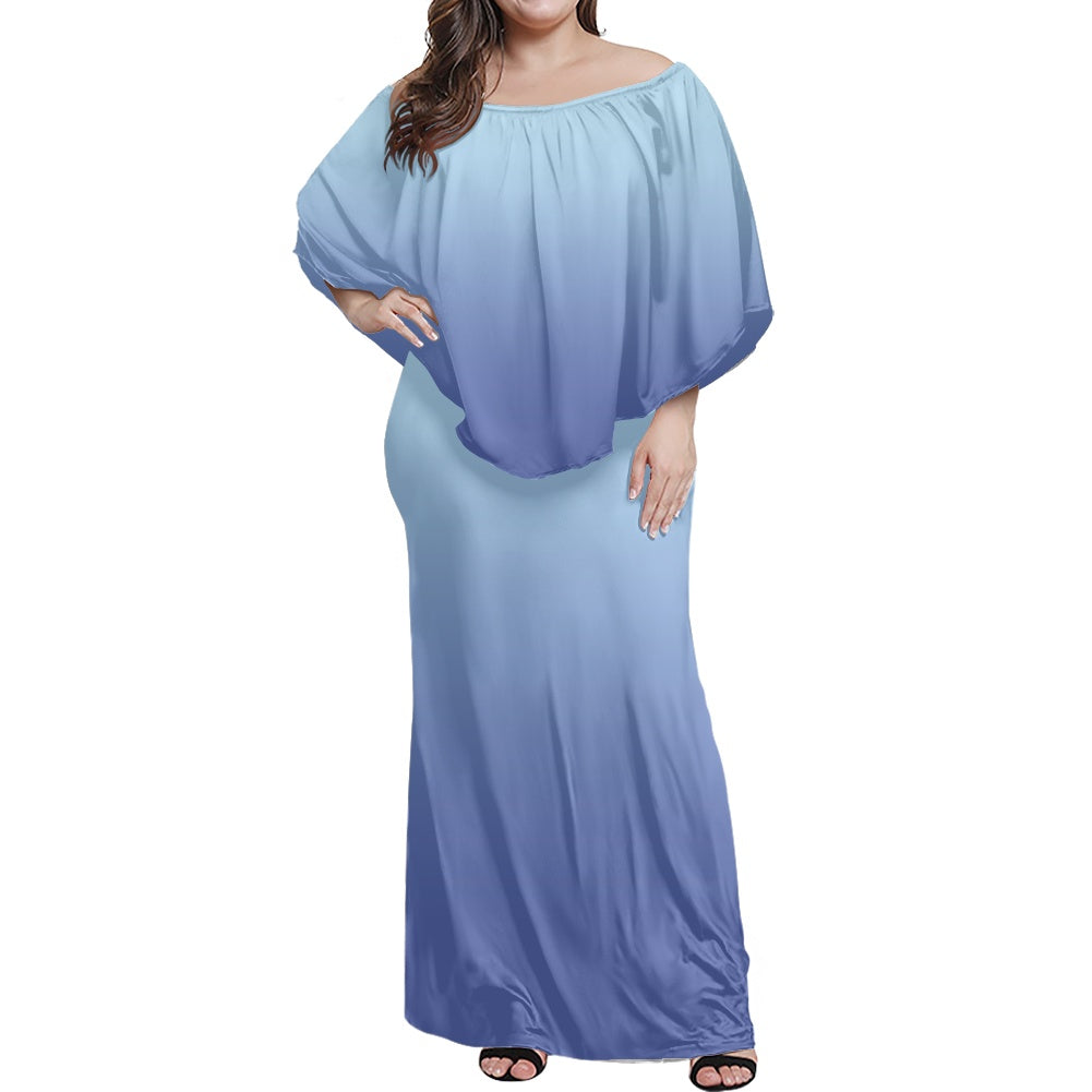 [プリント] 3Wayオフショルダーロング ワンピース・ドレス PR201