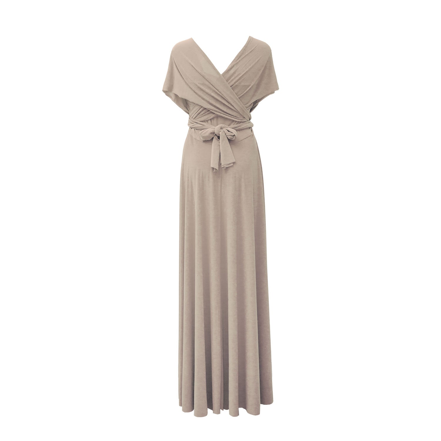 [SALE] Length 115cm Twist &amp;amp; Wrap Dress Champagne Beige [Same-day shipping]