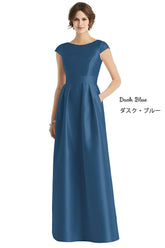 【STYLE: D767】サテンツイル ロングドレス 39色 - サテンツイル 前面