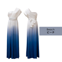 [Beach] TW003 Gradient Twist &amp; Wrap Dress [Same-day shipping] 
