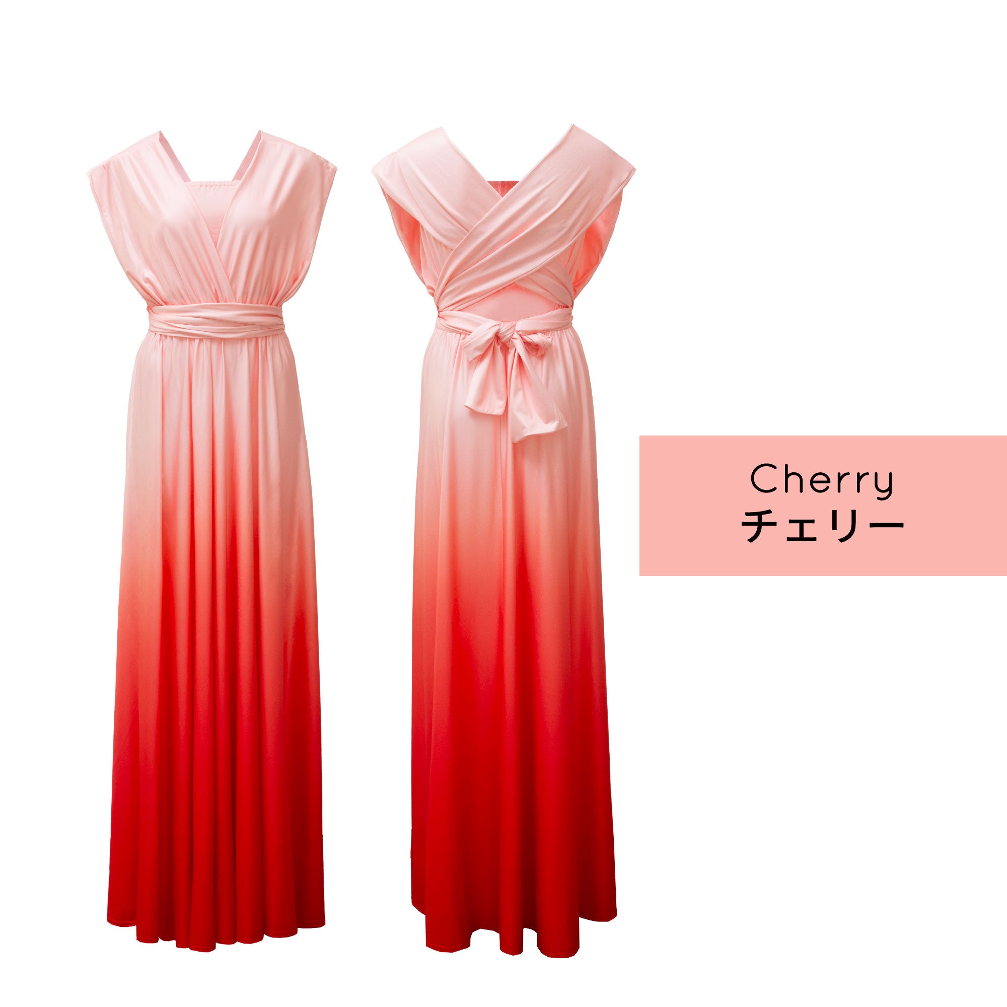 [Cherry] TW003 Gradient Twist &amp;amp; Wrap Dress [Same-day shipping] 