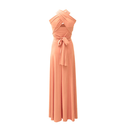 [SALE] Length 115cm Twist &amp;amp; Wrap Dress Light Peach [Same-day shipping]