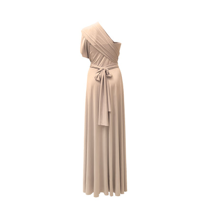 [SALE] Length 115cm Twist &amp;amp; Wrap Dress Crystal Beige [Same-day shipping]