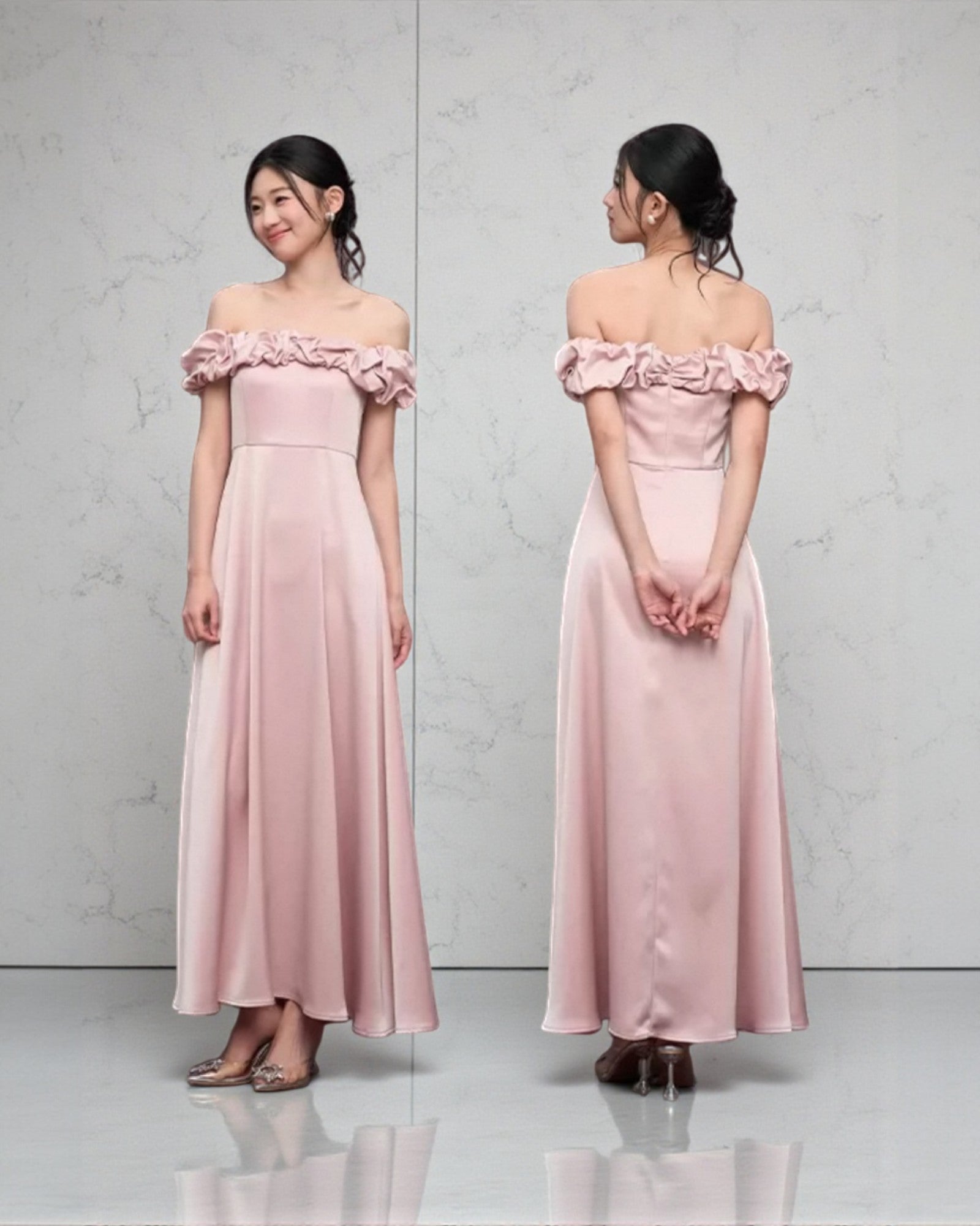 受注生産/オーダーメイド】 サテンロングドレス 12種類のデザイン