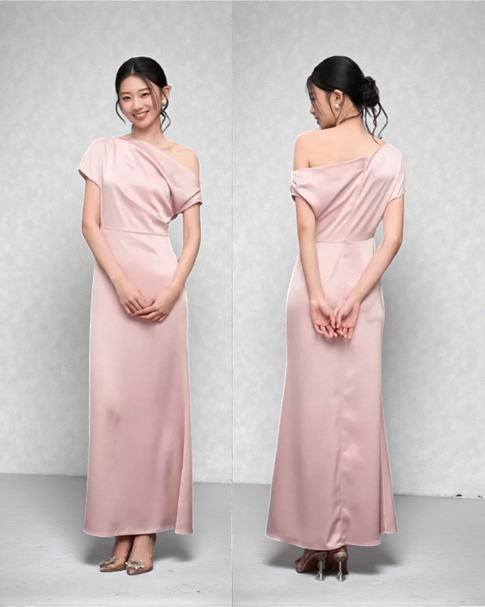 受注生産/オーダーメイド】 サテンロングドレス 12種類のデザイン