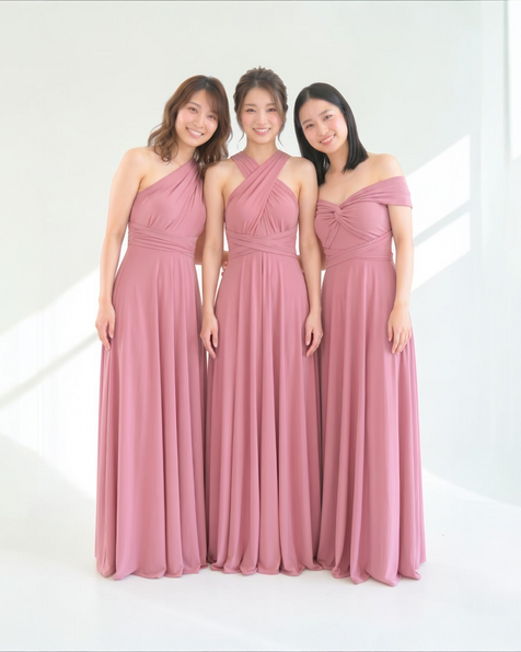 全16色 Elegant Chic ツイスト＆ラップ インフィニティドレス TW002