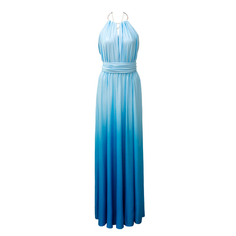 [Sky Blue] TW003 Gradient Twist & Wrap Dress [Same-day shipping] 