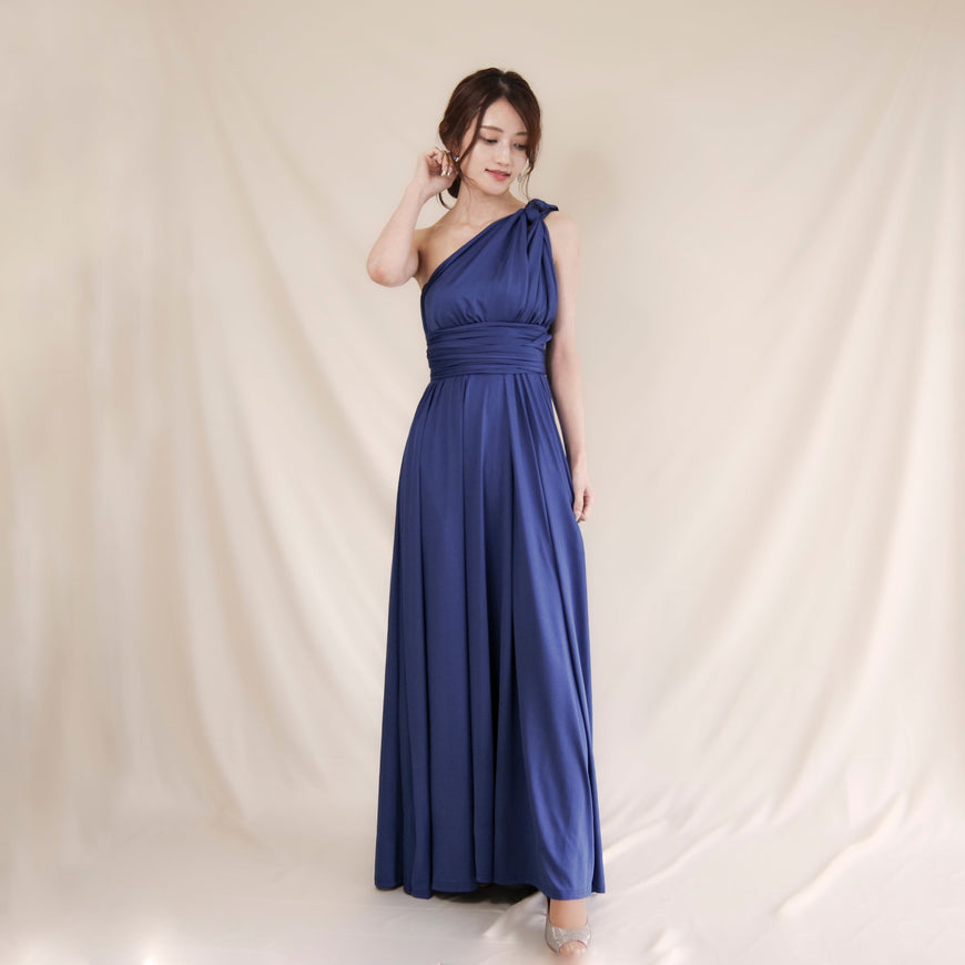  ツイスト＆ラップ インフィニティドレス ブルー フリーサイズ 大きいサイズ マタニティ ブライズメイド ドレス 衣装