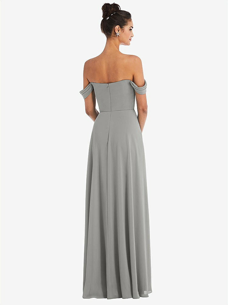 【NEW】【STYLE: TH065】オフショルダー ドレープ ネックライン マキシ ドレス【COLOR: Chelsea Gray】【SIZE: 00-30W】