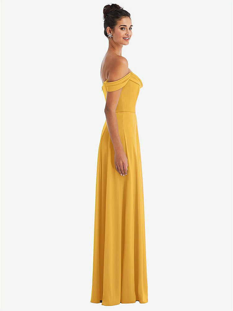 【NEW】【STYLE: TH065】オフショルダー ドレープ ネックライン マキシ ドレス【COLOR: NYC Yellow】【SIZE: 00-30W】