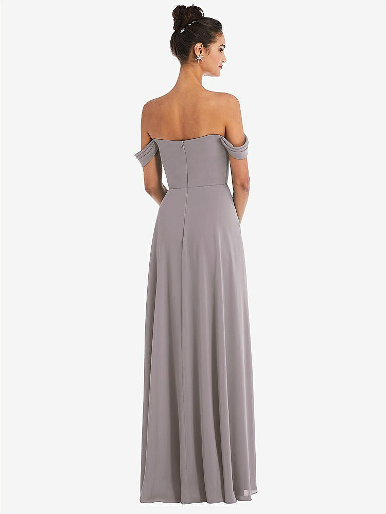 【NEW】【STYLE: TH065】オフショルダー ドレープ ネックライン マキシ ドレス【COLOR: Cashmere Gray】【SIZE: 00-30W】