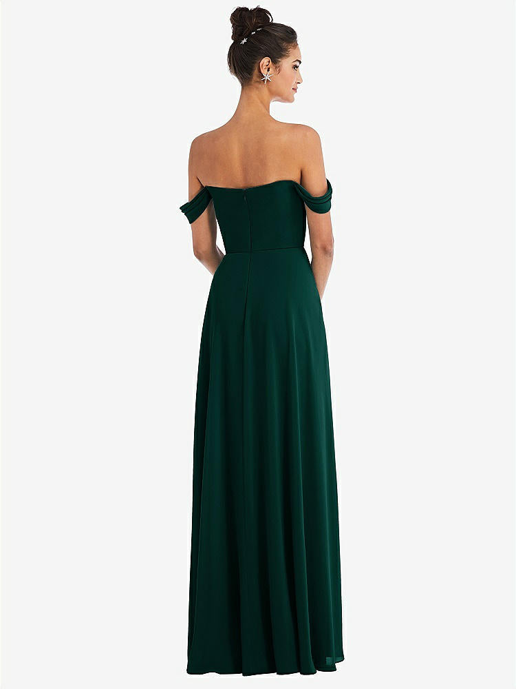 【NEW】【STYLE: TH065】オフショルダー ドレープ ネックライン マキシ ドレス【COLOR: Evergreen】【SIZE: 00-30W】
