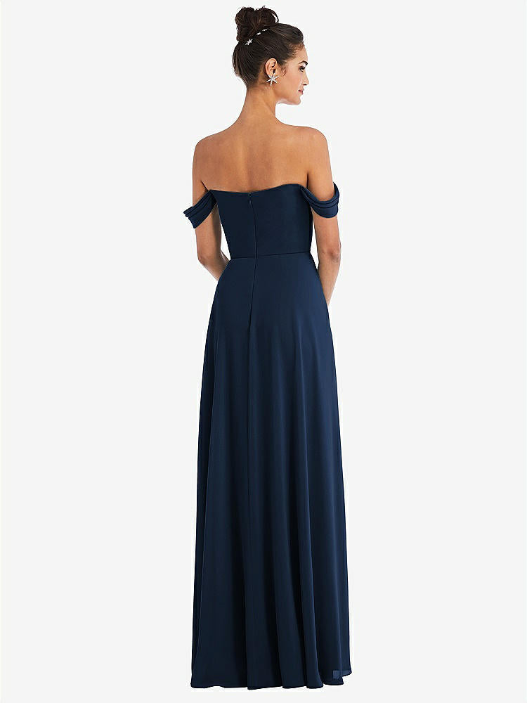 【NEW】【STYLE: TH065】オフショルダー ドレープ ネックライン マキシ ドレス【COLOR: Midnight Navy】【SIZE: 00-30W】