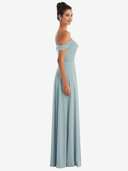 【NEW】【STYLE: TH065】オフショルダー ドレープ ネックライン マキシ ドレス【COLOR: Morning Sky】【SIZE: 00-30W】