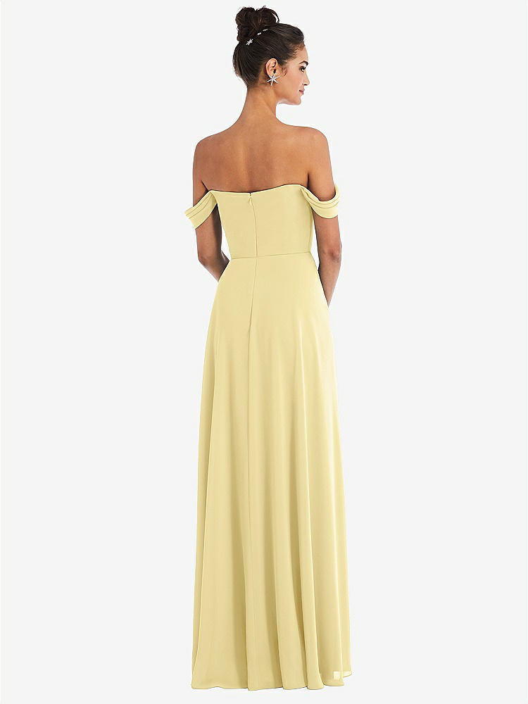 【NEW】【STYLE: TH065】オフショルダー ドレープ ネックライン マキシ ドレス【COLOR: Pale Yellow】【SIZE: 00-30W】