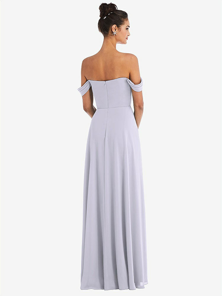 【NEW】【STYLE: TH065】オフショルダー ドレープ ネックライン マキシ ドレス【COLOR: Silver Dove】【SIZE: 00-30W】