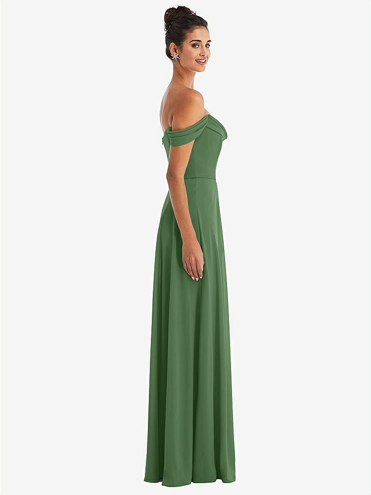 【NEW】【STYLE: TH065】オフショルダー ドレープ ネックライン マキシ ドレス【COLOR: Vineyard Green】【SIZE: 00-30W】