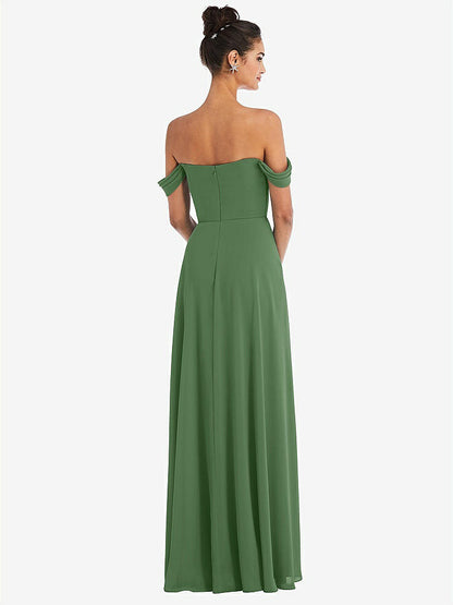 【NEW】【STYLE: TH065】オフショルダー ドレープ ネックライン マキシ ドレス【COLOR: Vineyard Green】【SIZE: 00-30W】