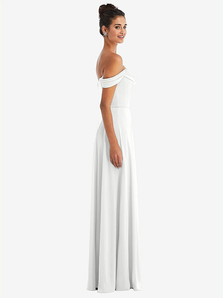 【STYLE: TH065】Off-the-Shoulder Draped Neckline Maxi Dress【COLOR: White】