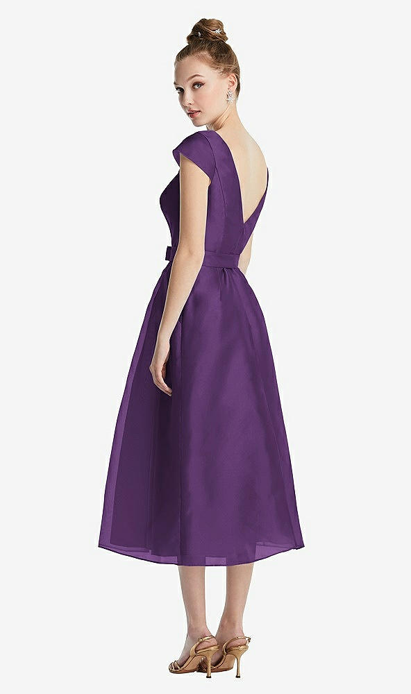 【NEW】【STYLE: TH067】キャップ スリーブ プリーツ スカート MIDI ドレス お辞儀【COLOR: Majestic】【SIZE: 00-30W】