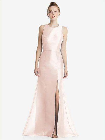 【STYLE: TH069】Bateau Neck Open-Back Maxi Dress with Bow Detail【COLOR: Blush】