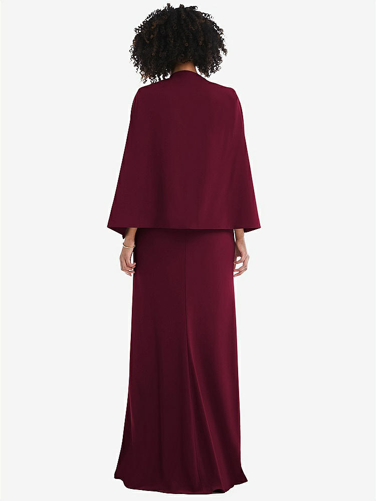 【NEW】【STYLE: J525】オープンフロント スプリット スリーブ ケープ ジャケット【COLOR: Cabernet】【SIZE: 00-30W】