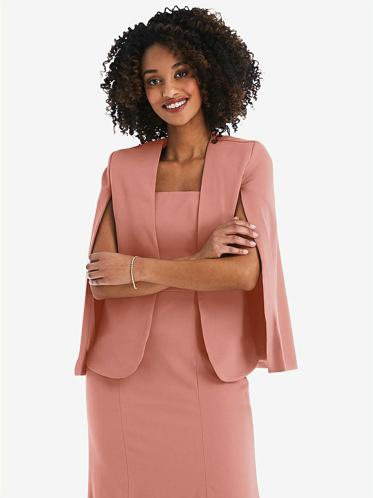 【STYLE: J525】Open-Front Split Sleeve Cape Jacket【COLOR: Desert Rose】