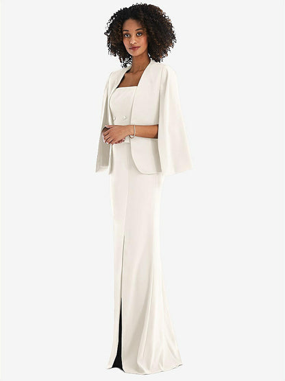 【STYLE: J525】Open-Front Split Sleeve Cape Jacket【COLOR: Ivory】