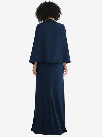 【NEW】【STYLE: J525】オープンフロント スプリット スリーブ ケープ ジャケット【COLOR: Midnight Navy】【SIZE: 00-30W】