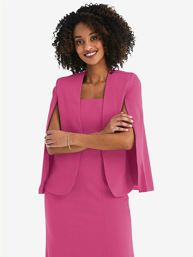 【STYLE: J525】Open-Front Split Sleeve Cape Jacket【COLOR: Tea Rose】