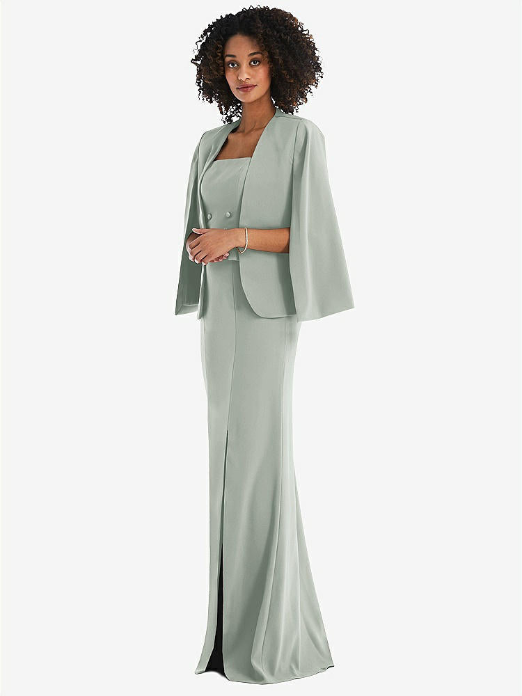 【STYLE: J525】Open-Front Split Sleeve Cape Jacket【COLOR: Willow Green】