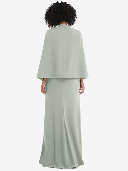 【STYLE: J525】Open-Front Split Sleeve Cape Jacket【COLOR: Willow Green】