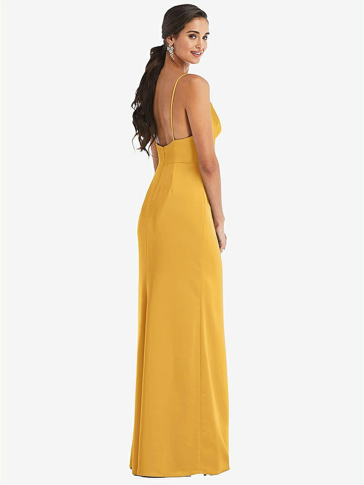 【NEW】【STYLE: 3072】カウルネック ドレープ ラップ マキシ ドレス 前面 スリット【COLOR: NYC Yellow】【SIZE: 00-30W】