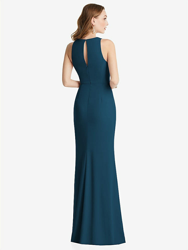 【NEW】【STYLE: 3081】ホルター マキシ ドレス カスケード フリル スリット【COLOR: Atlantic Blue】【SIZE: 00-30W】