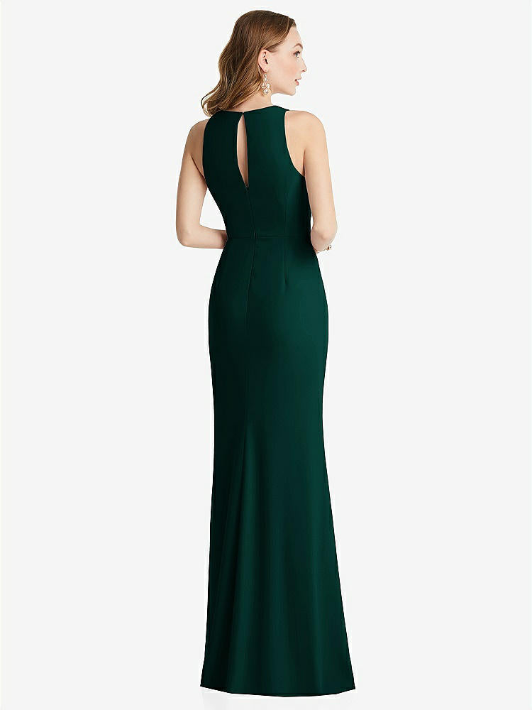 【NEW】【STYLE: 3081】ホルター マキシ ドレス カスケード フリル スリット【COLOR: Evergreen】【SIZE: 00-30W】