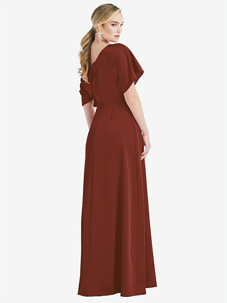 【NEW】【STYLE: 3076】ワンショルダー スリーブ ブルーソン トランペット ガウン【COLOR: Auburn Moon】【SIZE: 00-30W】