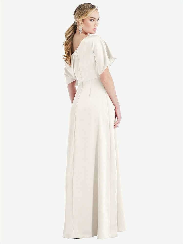 【NEW】【STYLE: 3076】ワンショルダー スリーブ ブルーソン トランペット ガウン【COLOR: Ivory】【SIZE: 00-30W】