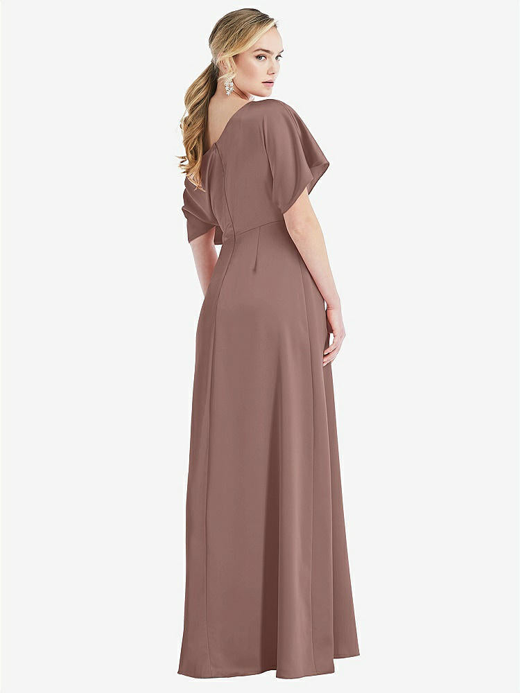 【NEW】【STYLE: 3076】ワンショルダー スリーブ ブルーソン トランペット ガウン【COLOR: Sienna】【SIZE: 00-30W】