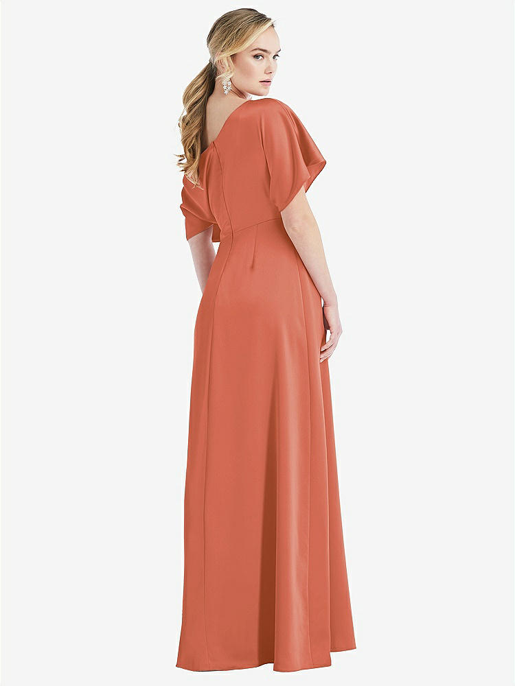 【NEW】【STYLE: 3076】ワンショルダー スリーブ ブルーソン トランペット ガウン【COLOR: Terracotta Copper】【SIZE: 00-30W】